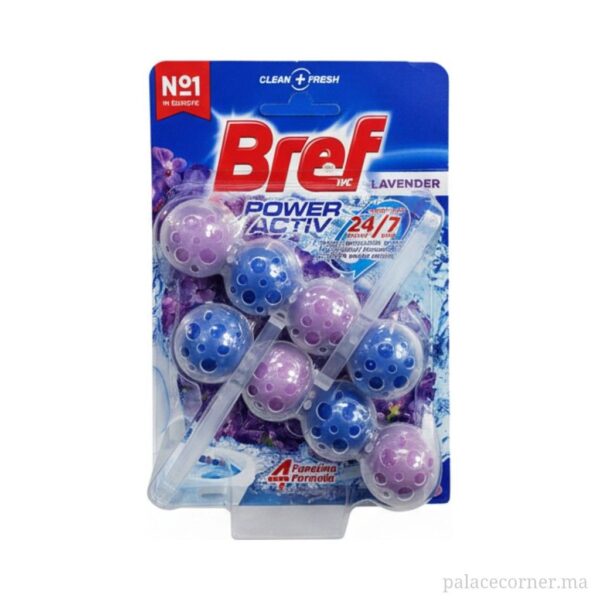 Bref Power Activ WC Lavande - Bloc Nettoyant & Fraîcheur 24/7
