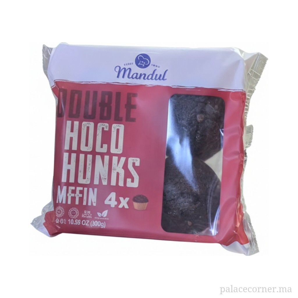 product-1773365474245 Mandul Muffins Moelleux Double Choco Chunks - Pack de 4 (300g) – Image 1
