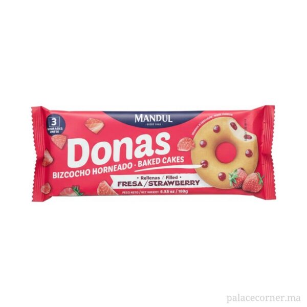 Donas Mandul à la Fraise - Pack de 3 Délices Moelleux