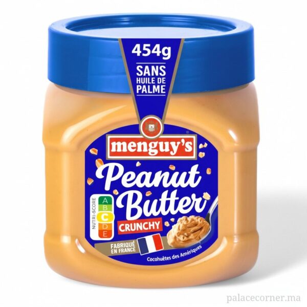 Beurre de cacahuètes Menguy's Crunchy, 454g - Sans huile de palme