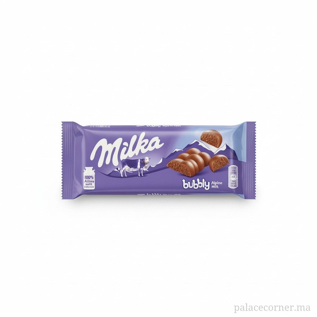 sync-10244-1772756724428 Milka Bubbly Lait Alpin - Chocolat Aéré Fondant 90g | ميلكا بوبلي حليب جبال الألب - شوكولاتة فقاعية هشة 90 غرام – Image 1