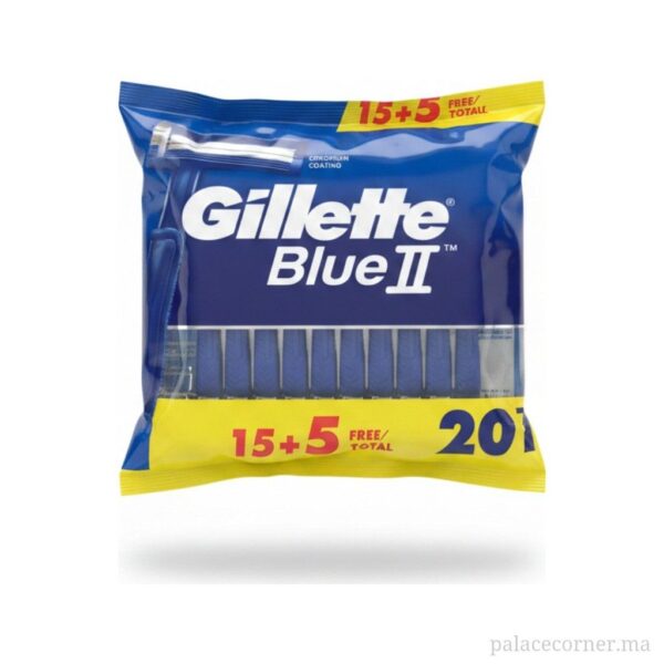 Gillette Blue II - Pack Économique de 20 Rasoirs Jetables (15 + 5 Gratuits)