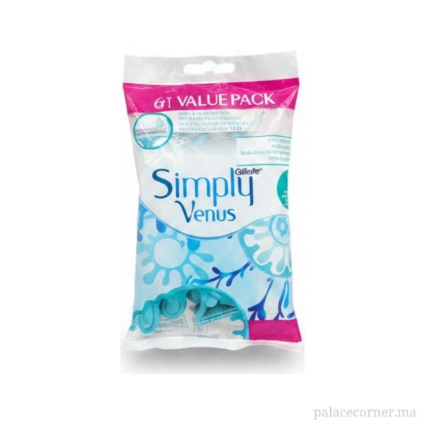 Gillette Simply Venus Rasoirs Jetables Femme - Pack Économique de 6