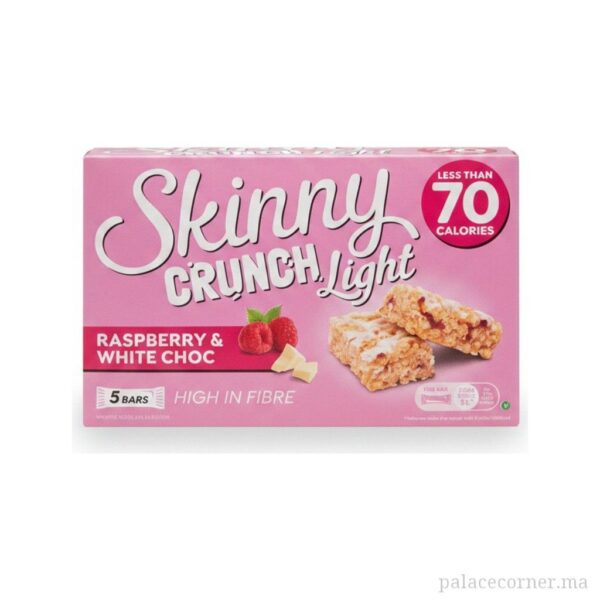 Skinny Crunch Light - Pack de 5 Barres de Céréales Framboise & Chocolat Blanc