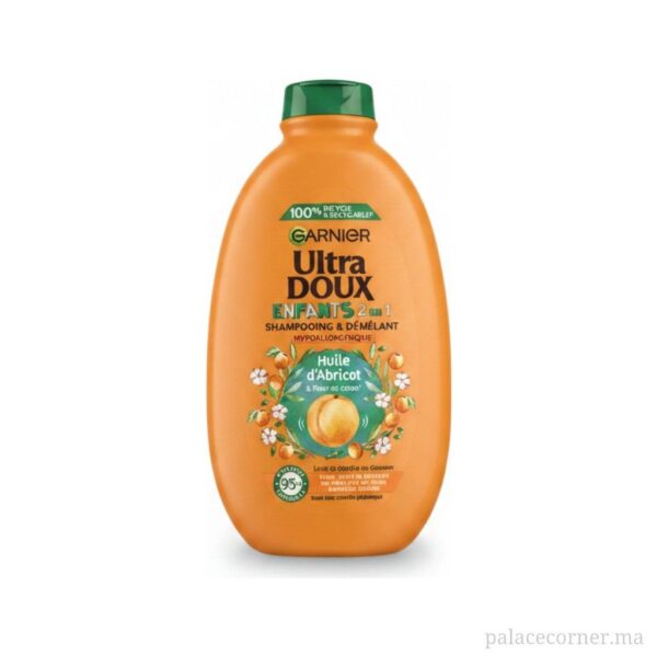 Garnier Ultra Doux Enfants 2-en-1 Shampoing & Démêlant Abricot & Fleur de Coton 600g