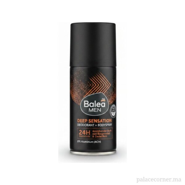 Balea Men Deep Sensation Déodorant & Bodyspray - Parfum Intense Bergamote & Cèdre