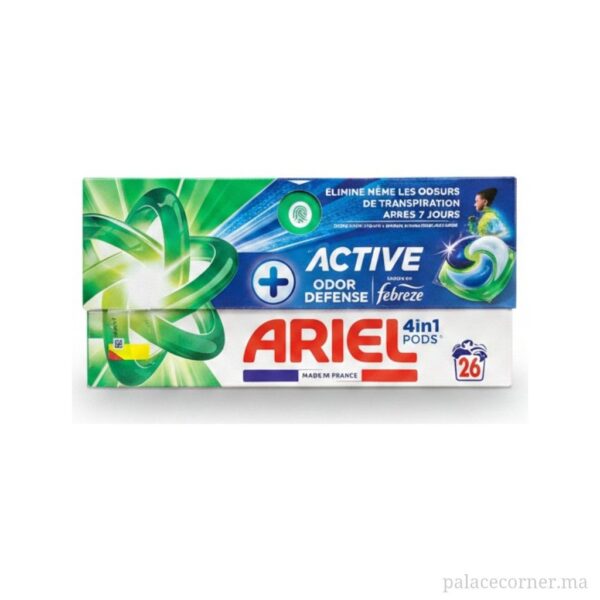 Ariel Pods 4in1 Active Odor Defense - Touch of Febreze (26 Lavages)