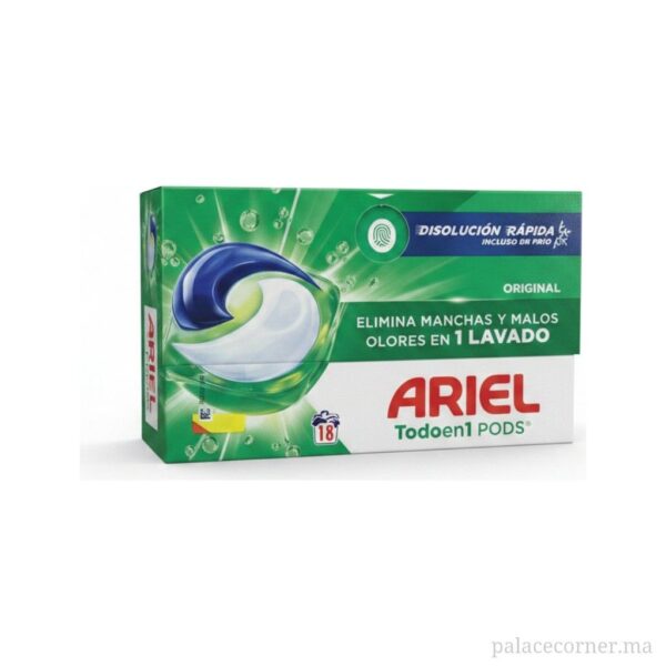 Ariel Pods Tout-en-1 Original - Pack de 18 Capsules Premium
