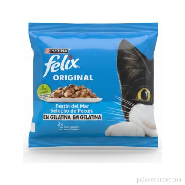 Purina Felix Original Festin de la Mer - Sélection de Poissons (Thon & Saumon) - 2 Sachets